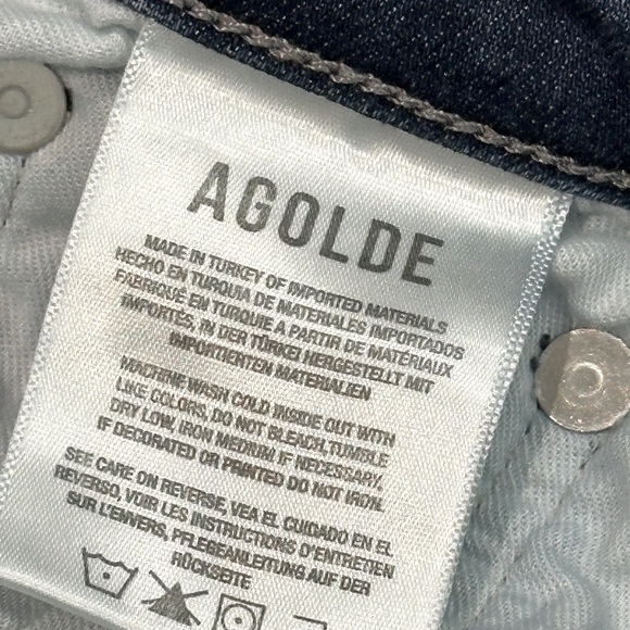 👖⚡ AGOLDE Distressed Straight Ankle Jeans | Women’s Sz 26 | Cropped Vintage Blue - Picture 5 of 5